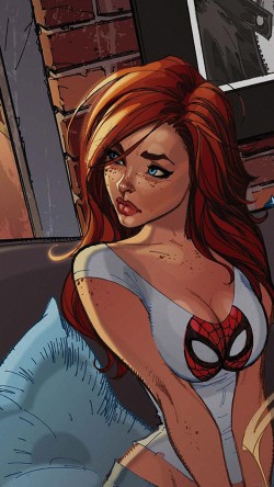 af39-spiderman-mary-jane-angry-illustration-cartoon