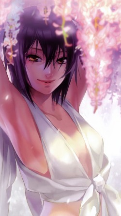 an76-anime-art-girl-flower-cute-white