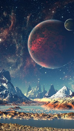 aq10-dream-space-world-mountain-sky-star-illustration