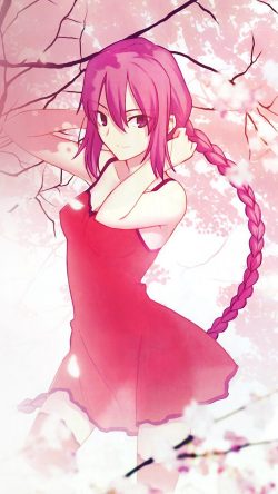 ar81-pink-girl-anime-art-illustration-flower-blossom-flare