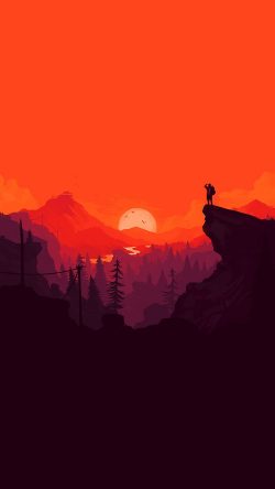 au35-nature-sunset-simple-minimal-illustration-art-red