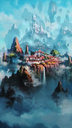 av36-cloud-town-fantasy-anime-liang-xing-illustration-art-green