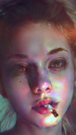 aw97-yanjun-cheng-paint-face-girl-illustration-art-dark-flare