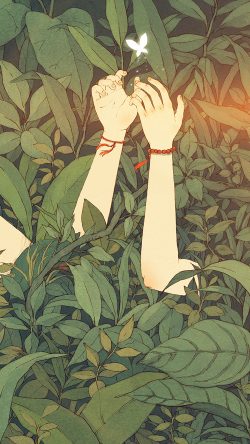 ay85-green-blue-wood-forest-love-butterfly-illustration-art-flare