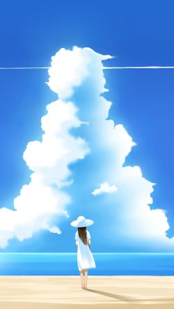 az65-girl-animeo-blue-sky-illustration-art