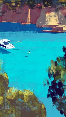 bf63-summer-life-blue-paint-art-iillustration