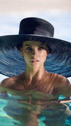 hm87-model-hat-swim-sea-summer-blue