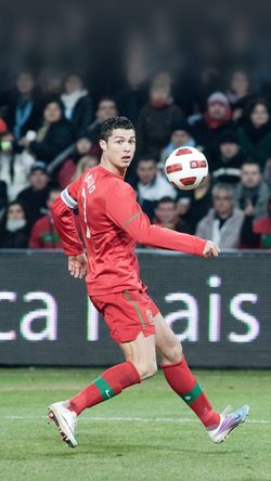 Ppl Cristiano Ronaldo Portugal Soccer Football Athlete Stadium Action Red Sports