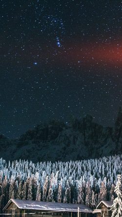 nk17-night-mountain-sky-space-star-cold-winter-blue-flare