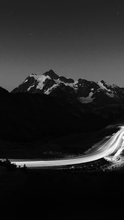 nn44-night-mountain-road-street-light-dark-bw