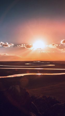 np44-praries-sunset-sky-river-nature-sunlight-flare